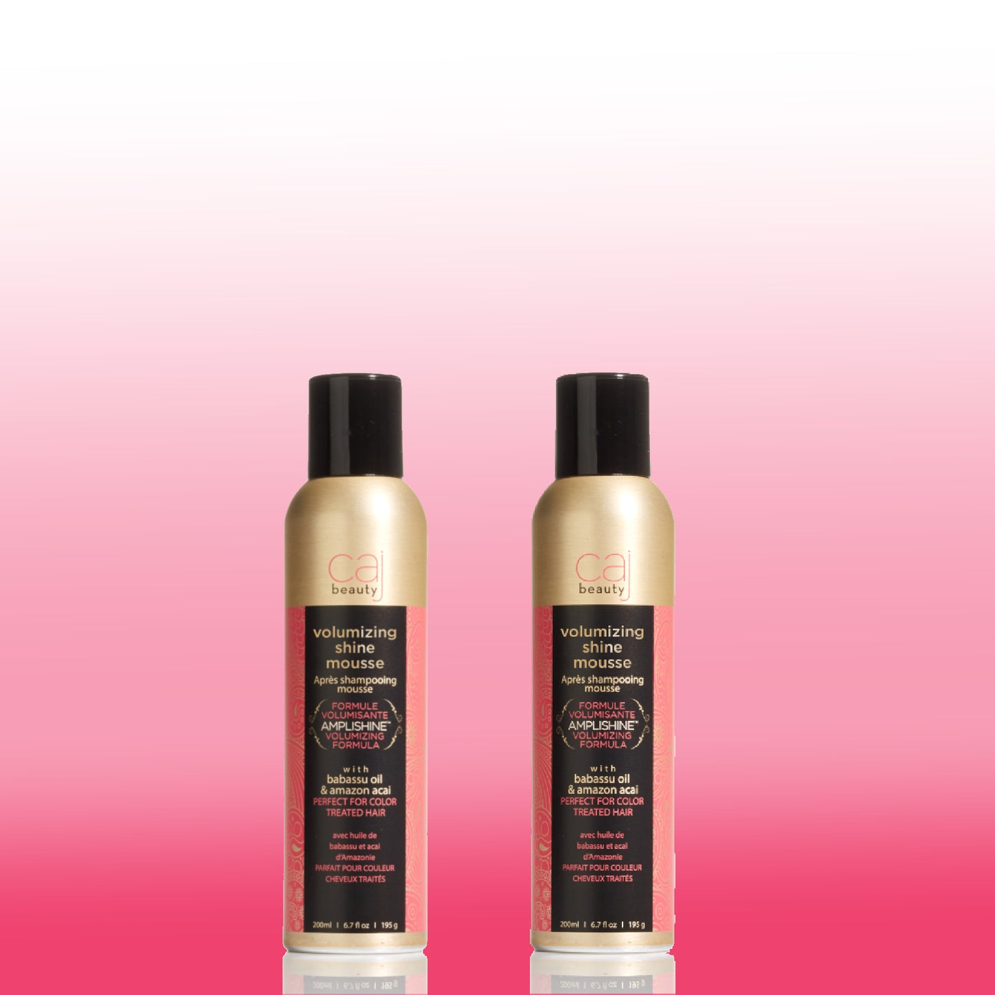 CAJ Beauty Volumizing Shine 5oz Mousse Amplishine Volumizing Formula, Infused with Chamomile Extract, Acai, Sage & Rosemary!