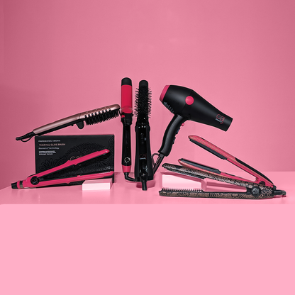 CAJ Beauty Oval Voluminator Iron, 1.5" wide Titanium Oval Barrel w/ Clamp, LCD Digital Display
