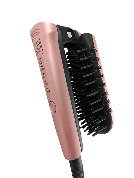 CAJ Beauty Foldable Thermal Glide Brush, 1" Titanium Plates, Thermatru Technology, Beveled Glide System