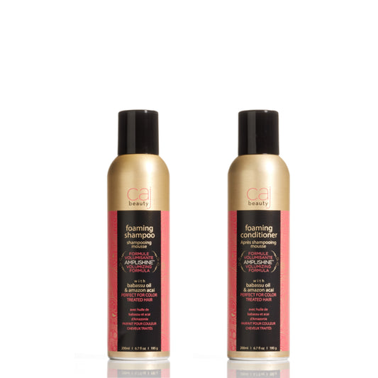 CAJ Beauty Foaming Shampoo & Conditioner, Nourishes and provides volume to your hair, Infused with Babassu Oil & Amazon Acai