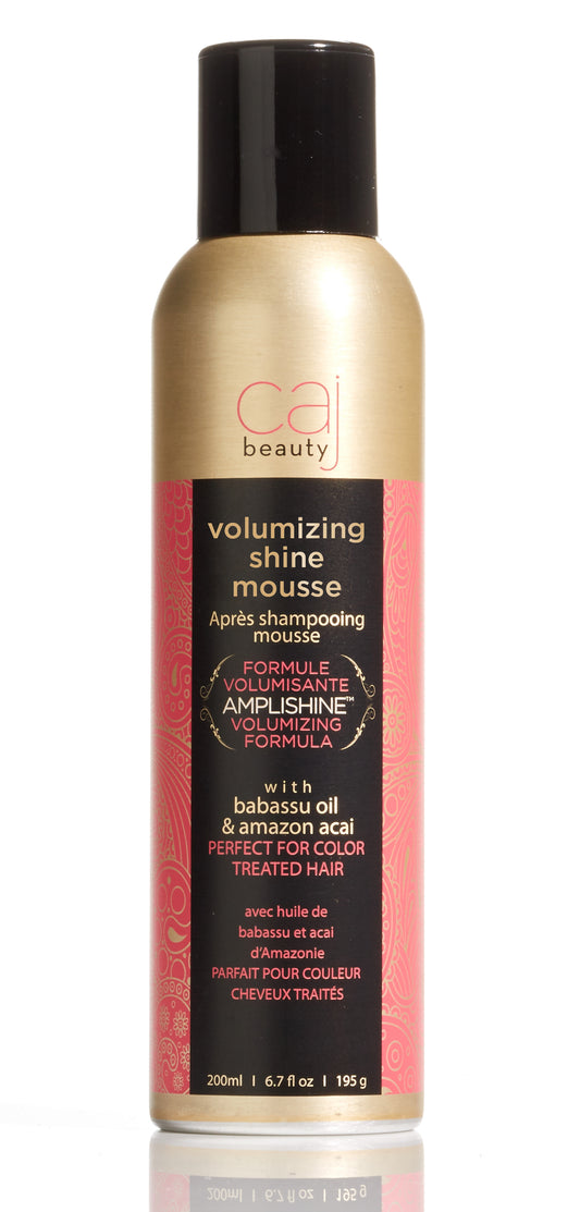 CAJ Beauty Volumizing Shine 5oz Mousse Amplishine Volumizing Formula, Infused with Chamomile Extract, Acai, Sage & Rosemary!